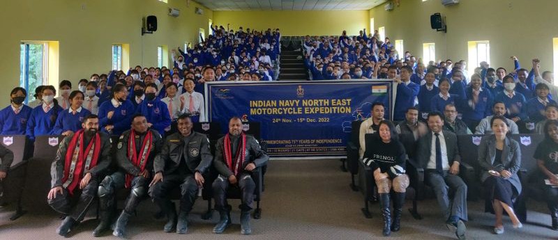 Indian Naval Officers with students St John Higher Secondary Residential School on December 8.